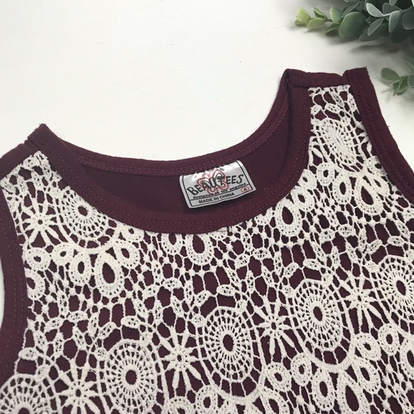 Beautees | Maroon Lace & Tulle Dress - Picture 3 of 5